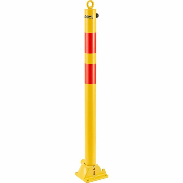 Global Industrial Collapsible Bollard, 2-1/2in Dia., 35-1/2in Extended Height, Yellow 670755